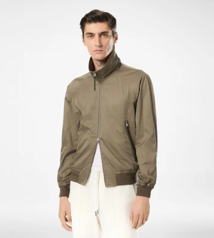 CASHMERE-LINED BLOUSON OLIVE GREEN online
